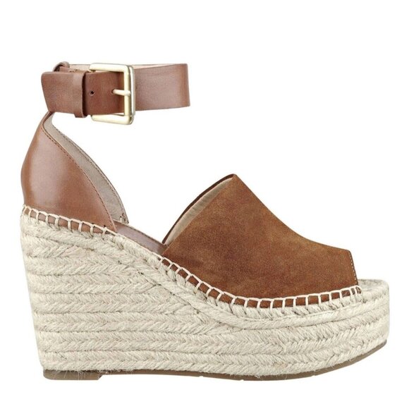 Marc Fisher LTD Adalyn Espadrille Wedge Sandals 9.5M EUC Brown - Picture 1 of 9